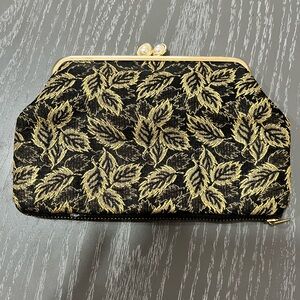 “Gilded Leaf Kisslock Clutch “